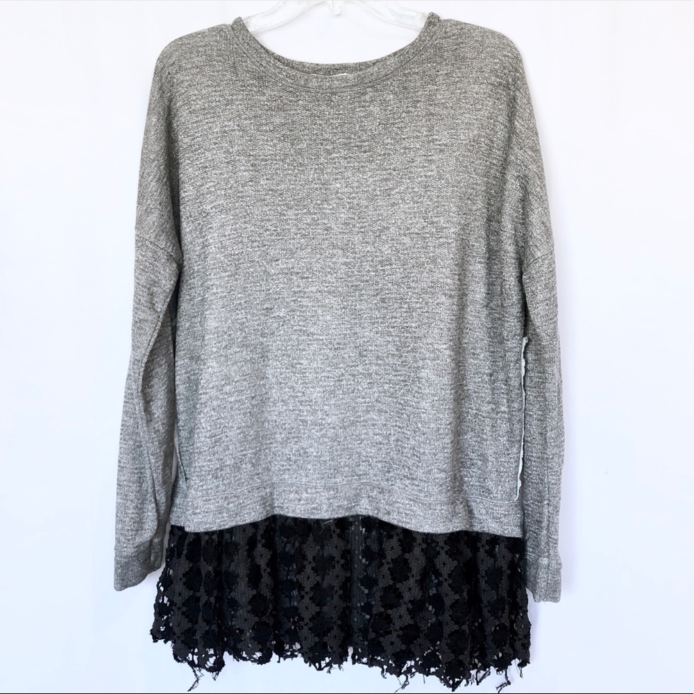 Free People Sweater Dress with Crochet Hem